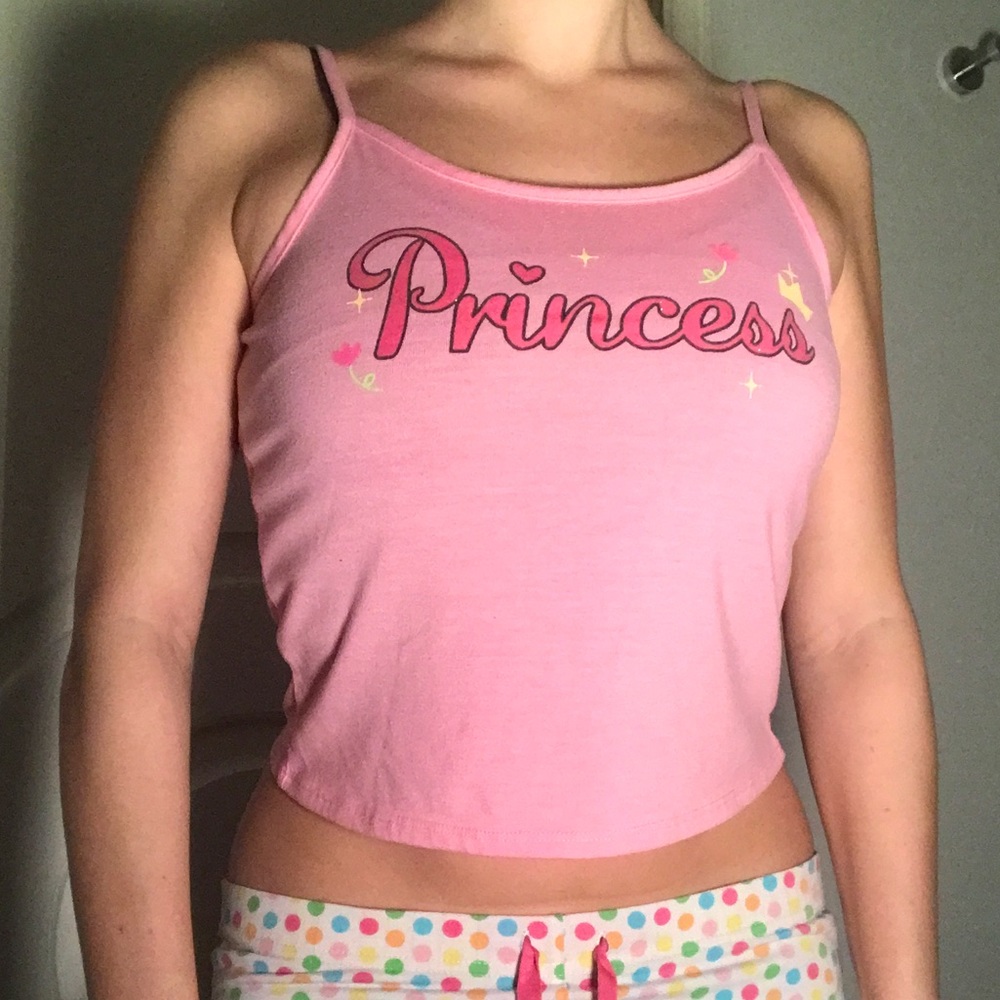 Faded Glory Sleepwear Pink “Princess” Girls Tank Top, Sz. XL (14-16)